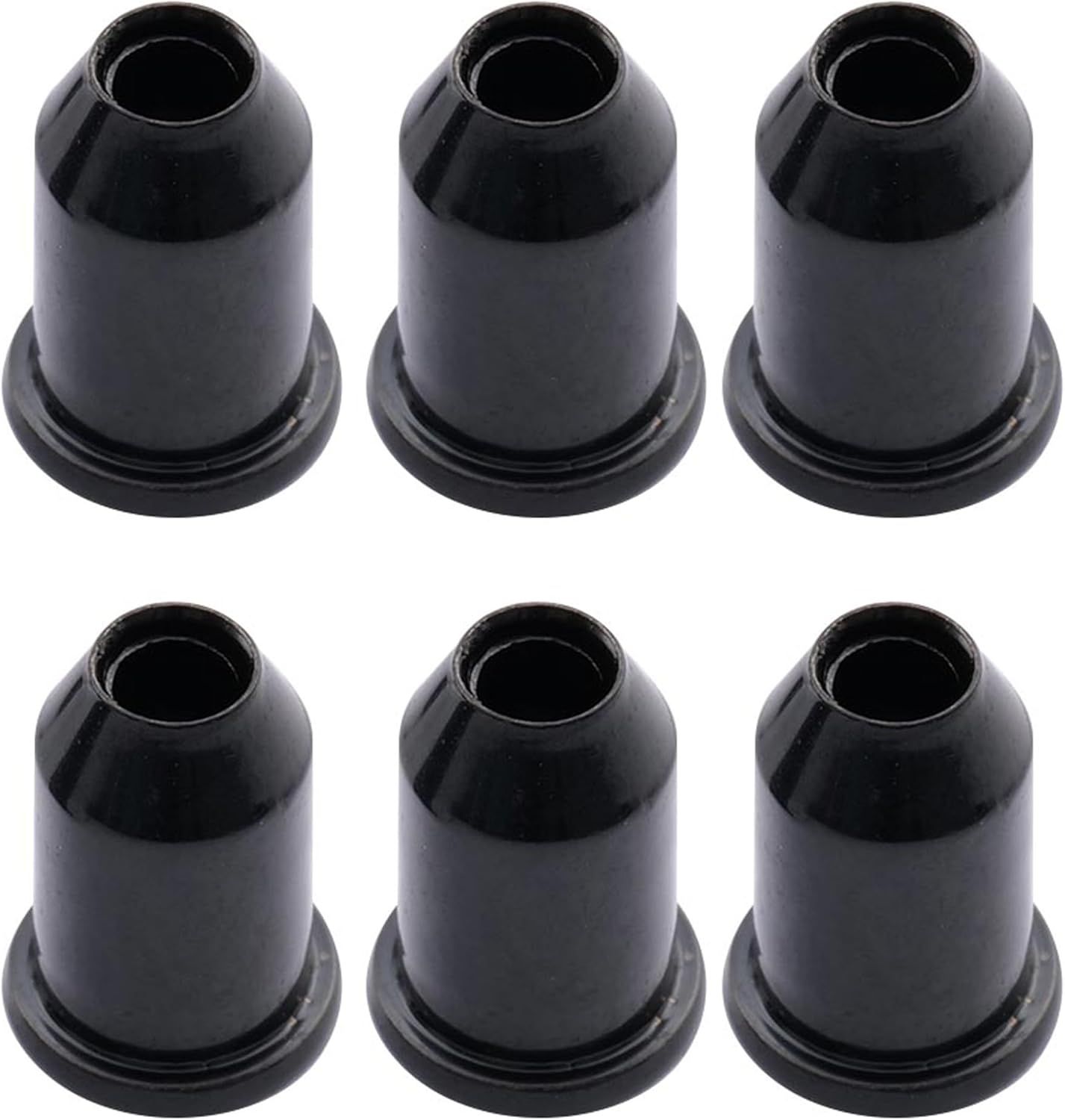 Brio Set of 6 String Thru Body 1/4&quot; Tele Guitar String Mounting Ferrules Black