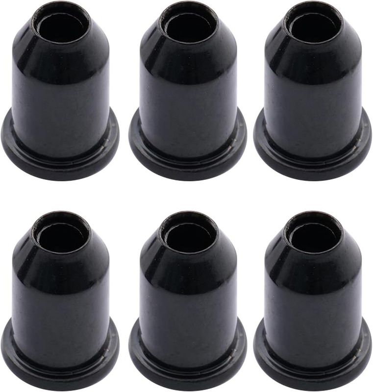 Brio Set of 6 String Thru Body 1/4" Tele Guitar String Mounting Ferrules Black