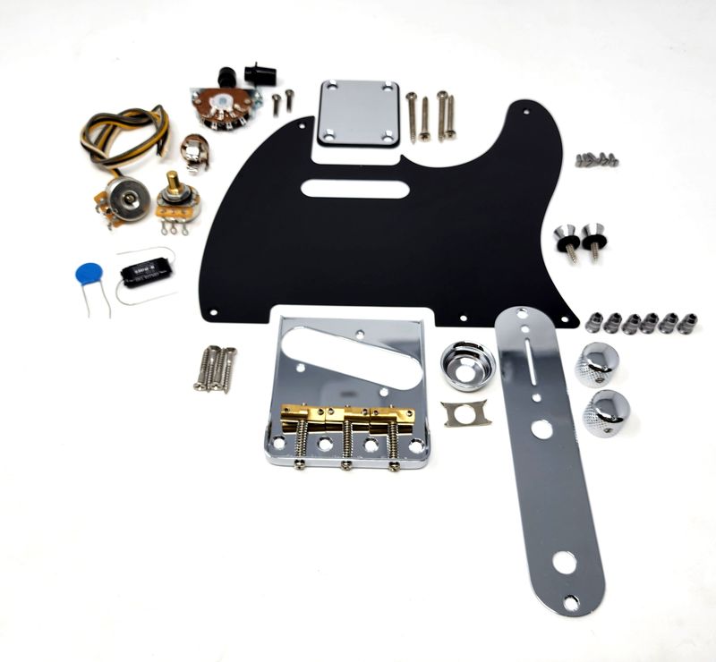 Carparelli Hardware Set for Tele (SET F) - Chrome or Black low profile bridge