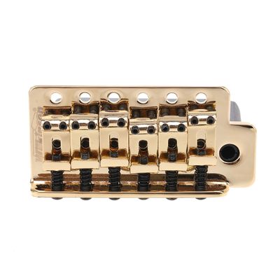 Wilkinson 52.5mm(2-1/16 inch) Vintage Style Full Block ST Guitar Tremolo Bridge Pop-In Arm 6 Screws Squier/Mexico Fender Strat, American Standard- Gold