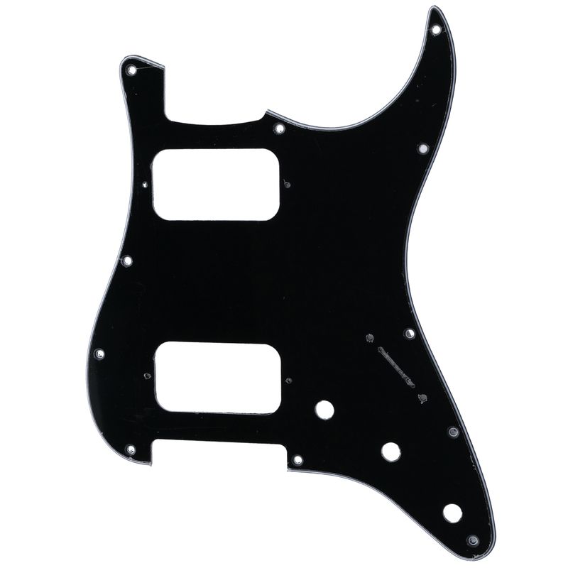 Round Corner H H Strat® 11 Hole Pickguard fits American/MIM Black 3 Ply