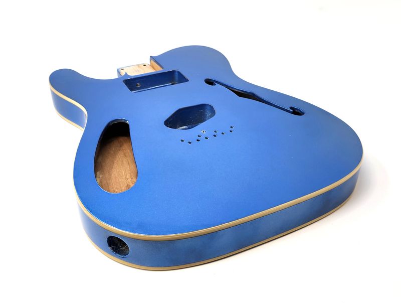 LEFT-HAND 69 T-Style Thinline Double Bound Alder Semi-Hollow H/S Lake Folklore Blue Metallic Finish