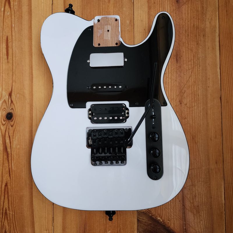 Carparelli T-Style, Alder Body, Belly Cut, Brent Mason Wiring, Graphtech Floyd Rose - White
