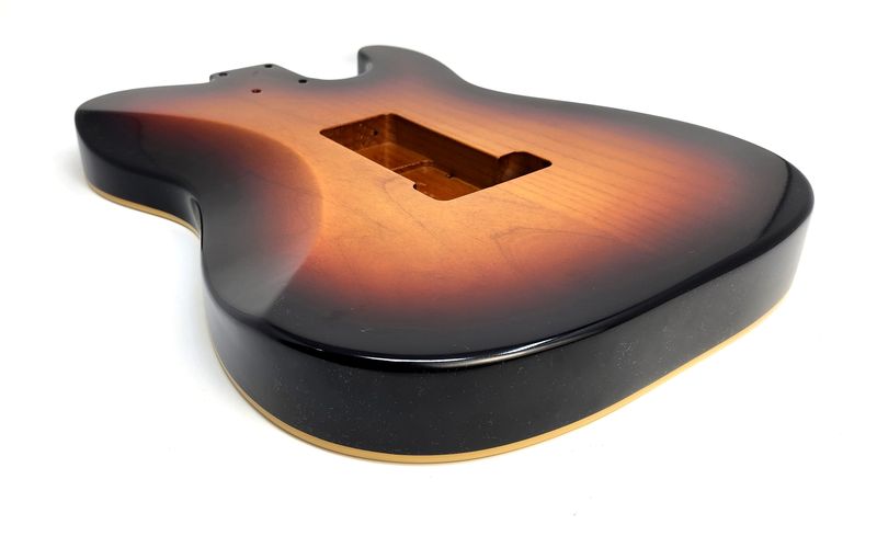 Brio LEFT HANDED T-Style 3Tone Sunburst Nitro 3TS Floyd Rose Ready Cream Binding Belly Cut