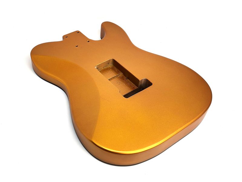 Brio Left Handed T-Style Floyd Rose Ready Gold with Black Binding Belly Cut