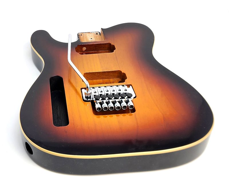 Brio LEFT HANDED T-Style 3Tone Sunburst Nitro 3TS Floyd Rose Ready Cream Binding Belly Cut