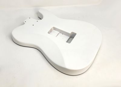 Brio Left Handed T-Style White Floyd Rose Ready Black Binding Belly Cut Contour