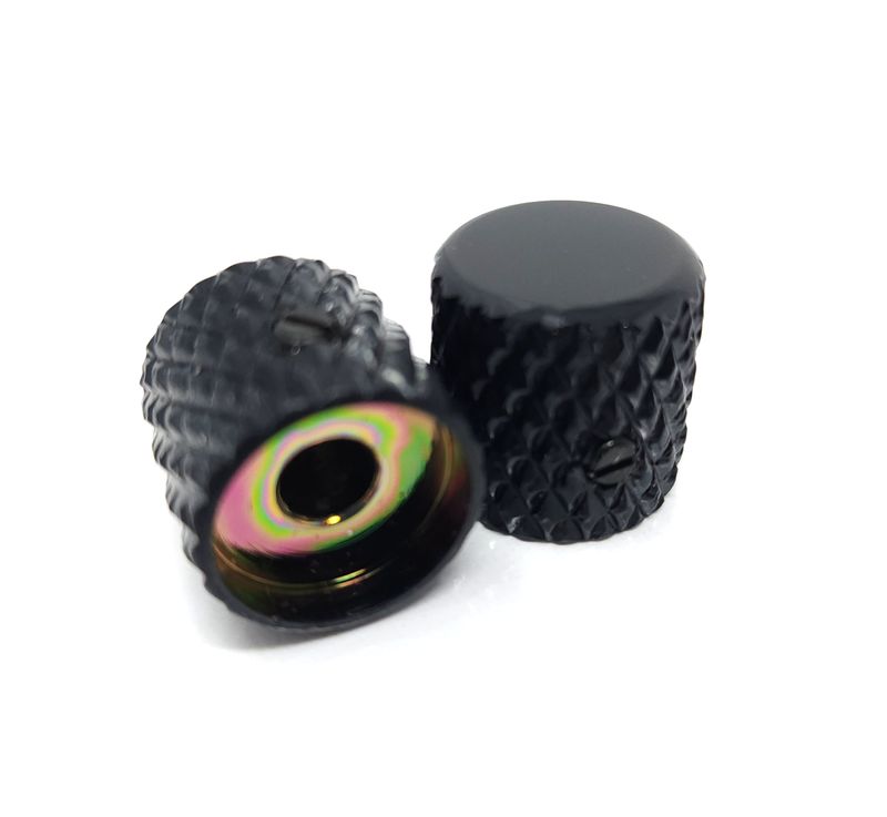 Gotoh Heavy Knurl Barrel Knobs USA Solid Shaft Black