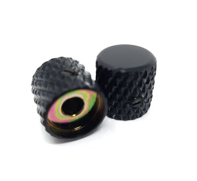 Gotoh Heavy Knurl Barrel Knobs USA Solid Shaft Black