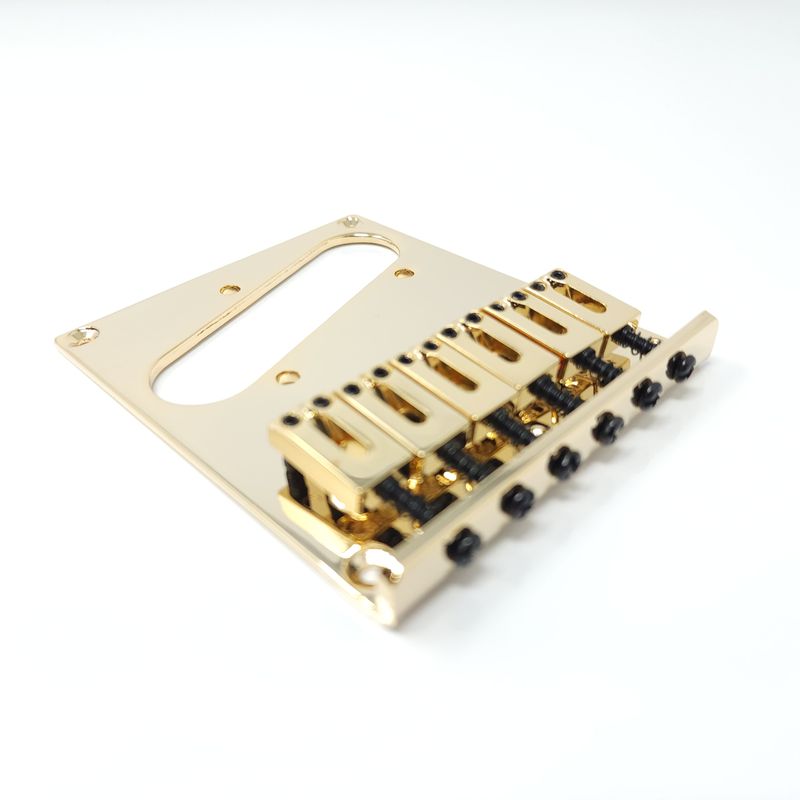 Brio Telecaster Left Handed 6 modern saddle Tele Bridge: Gold