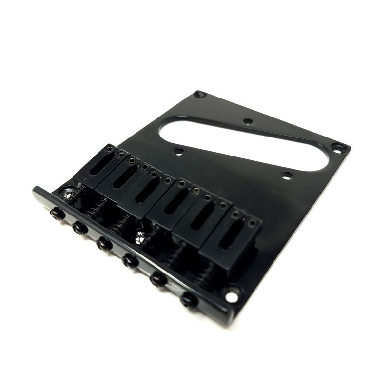 Brio Telecaster Left Handed 6 modern saddle Tele Bridge: Black