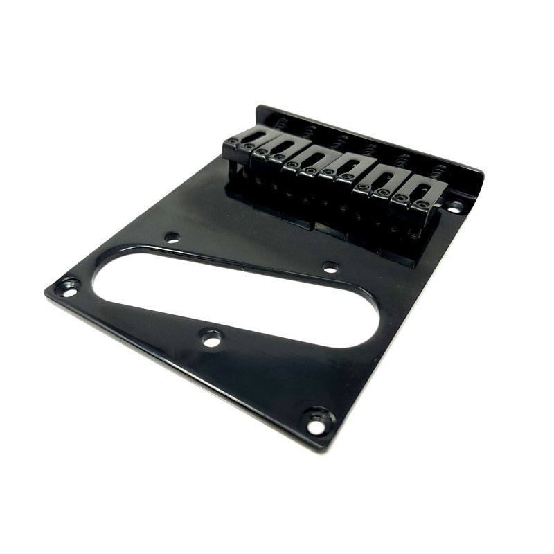 Brio Telecaster Left Handed 6 modern saddle Tele Bridge: Black