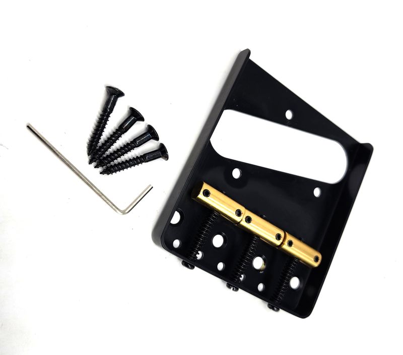 Brio Left Handed Tele Vintage 3 Saddle Bridge Black