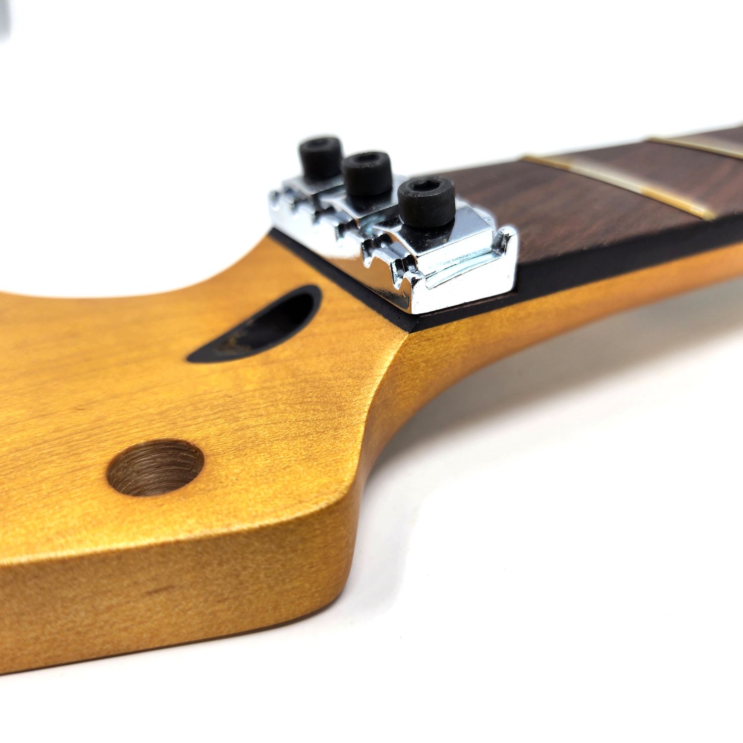 Floyd Rose Nut Locking Nut S-Style Guitar Neck Rosewood Neck 12&quot; Radius 10  mm Holes 22 Frets Satin Finish