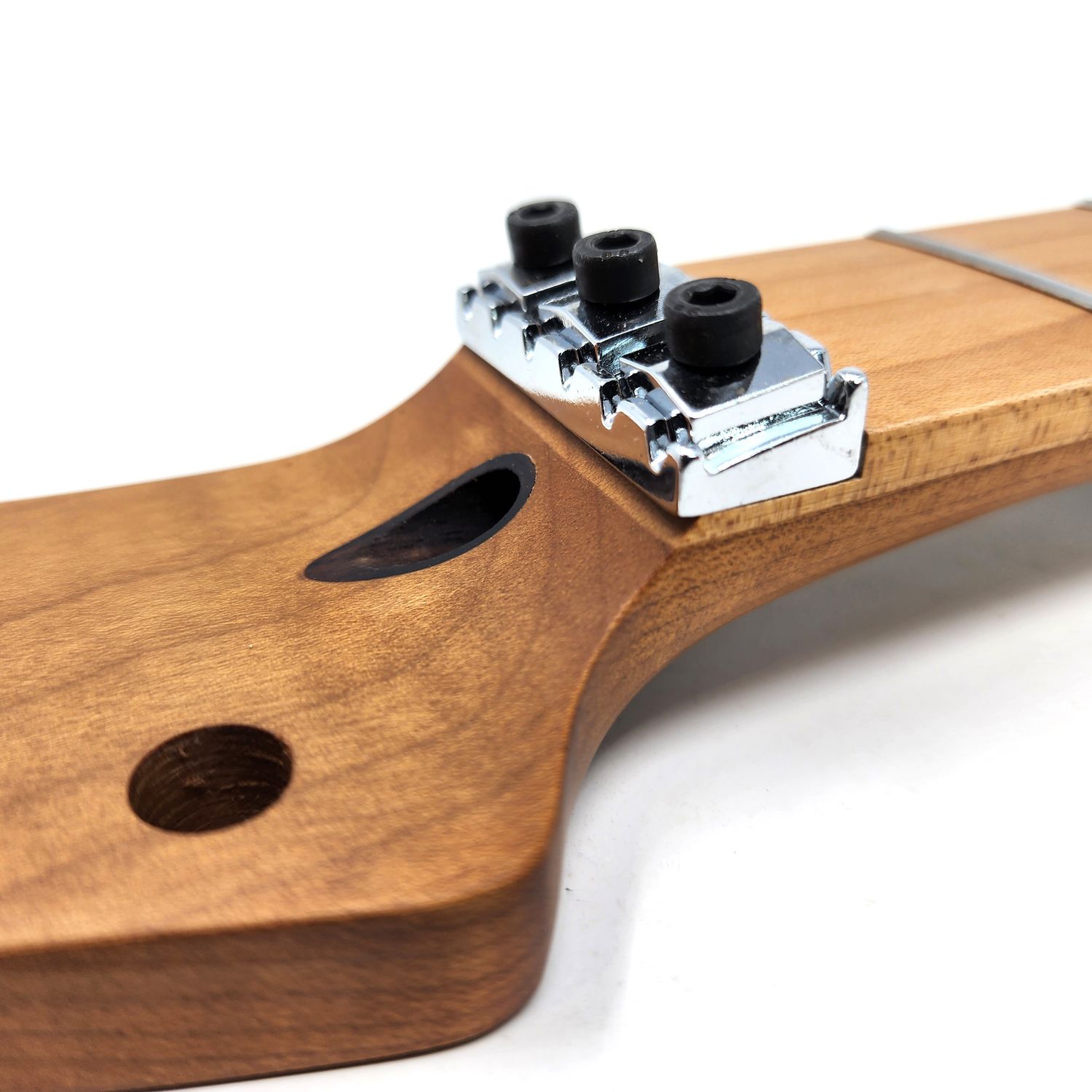Floyd Rose Nut Locking Nut T-Style Guitar Neck Roasted Maple Neck 12&quot; Radius 10  mm Holes 22 Frets Satin Finish
