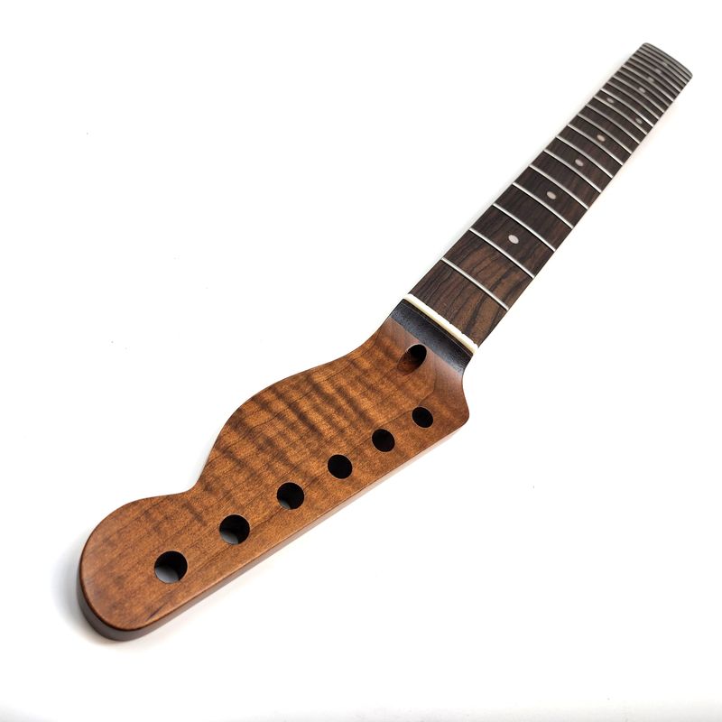 5A Highly Flamed T-Style Neck Roasted Maple-Rosewood – 25.5" Scale Length