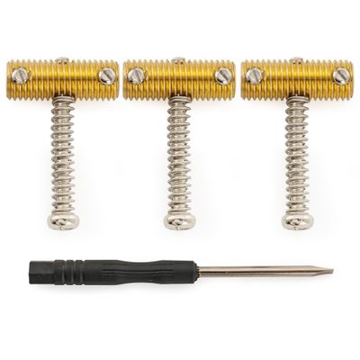 Vintage-Style Solid Brass Threaded Telecaster Saddles – Set of 3 Nickel Screw