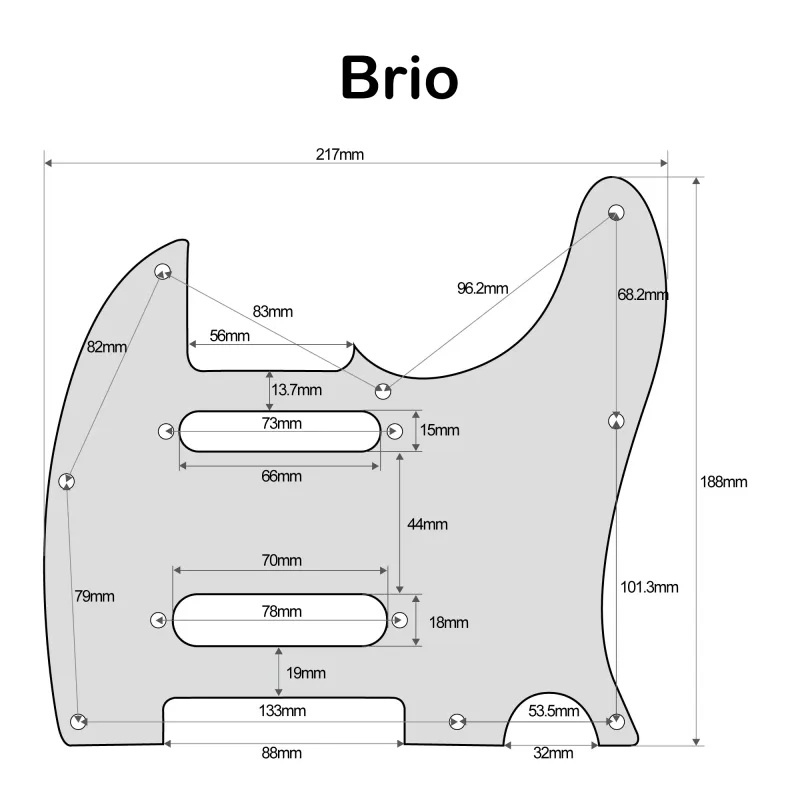 Nashville Deluxe Telecaster Style Pickguard- 8 Hole - White Pearloid