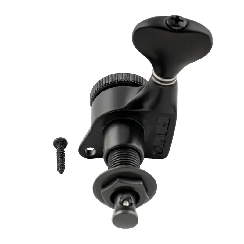 6-in-Line Locking Tuners – 18:1 Ratio with G-Style Buttons (Black Finish)