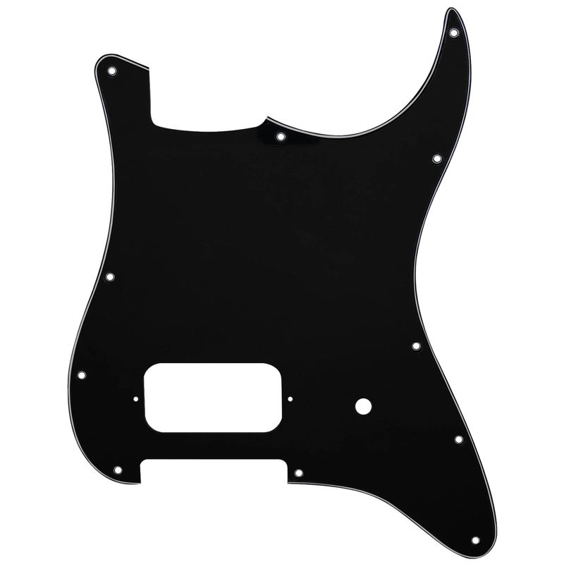 One Humbucker Guitar Pickguard For American/Mexican Fender Tom DeLonge Strat Style -Black 3 Ply Gloss