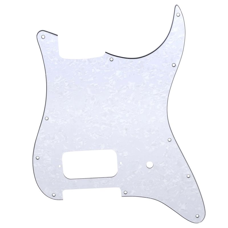 One Humbucker Guitar Pickguard For American/Mexican Fender Tom DeLonge Strat Style White Pearloid