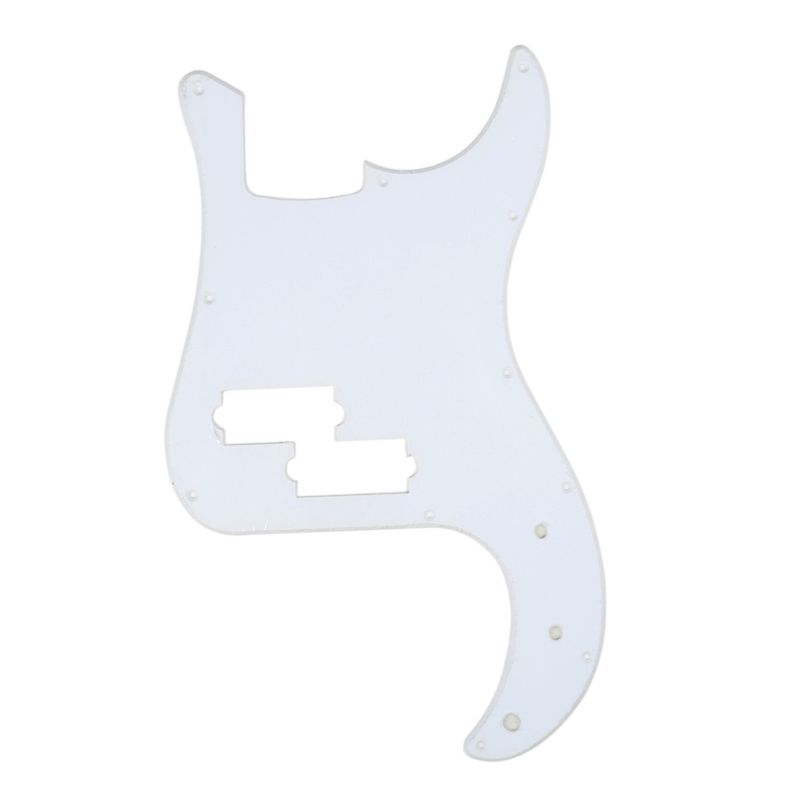 Brio 13 Hole 4 String Precision Bass, No Notch, White 1 Ply