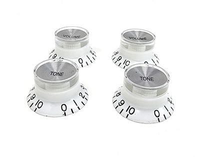 Brio Set of 4 Reflector Knobs White with Silver Top ( US SIZE )