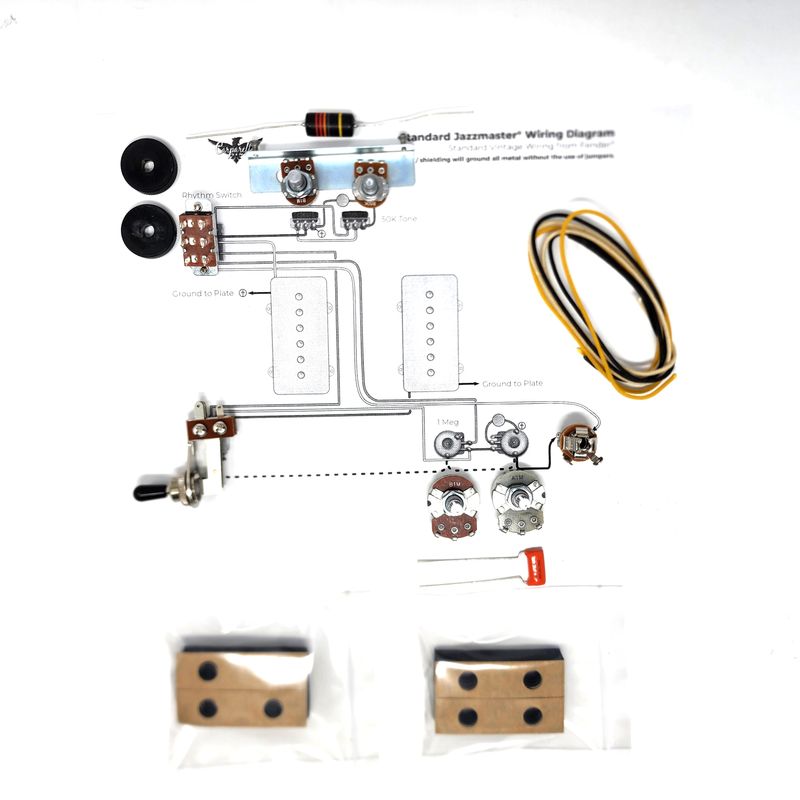 Carparelli Wiring Kit for Fender Jazzmaster Guitars with Emerson Cap