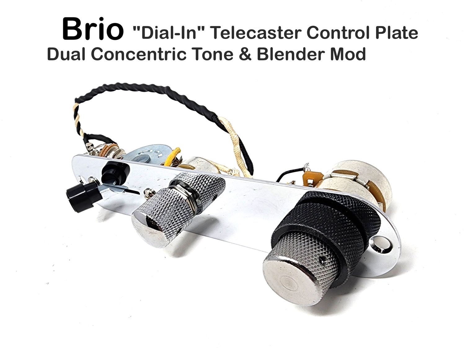 Brio &quot;Dial-In&quot; Telecaster Control Plate – Dual Concentric Tone &amp; Blender Mod