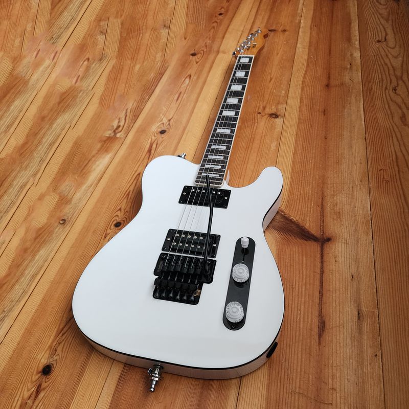 Carparelli Custom T-Style Electric Guitar – White Alder Body, Floyd Rose, Hand-Wound Humbuckers
