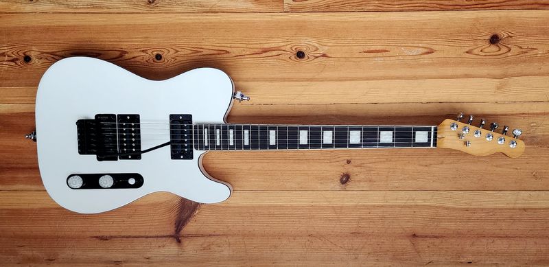 Carparelli Custom T-Style Electric Guitar – White Alder Body, Floyd Rose, Hand-Wound Humbuckers