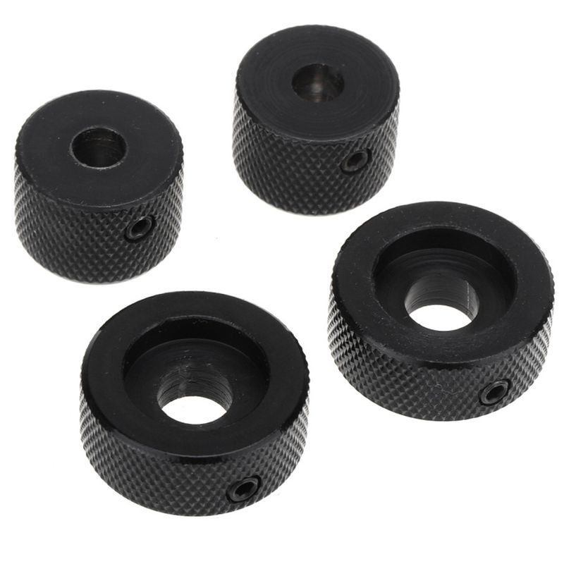 Steel Universal Dual Concentric Stacked Brass Shaft Control Knob Set (2 pcs) – Black Finish