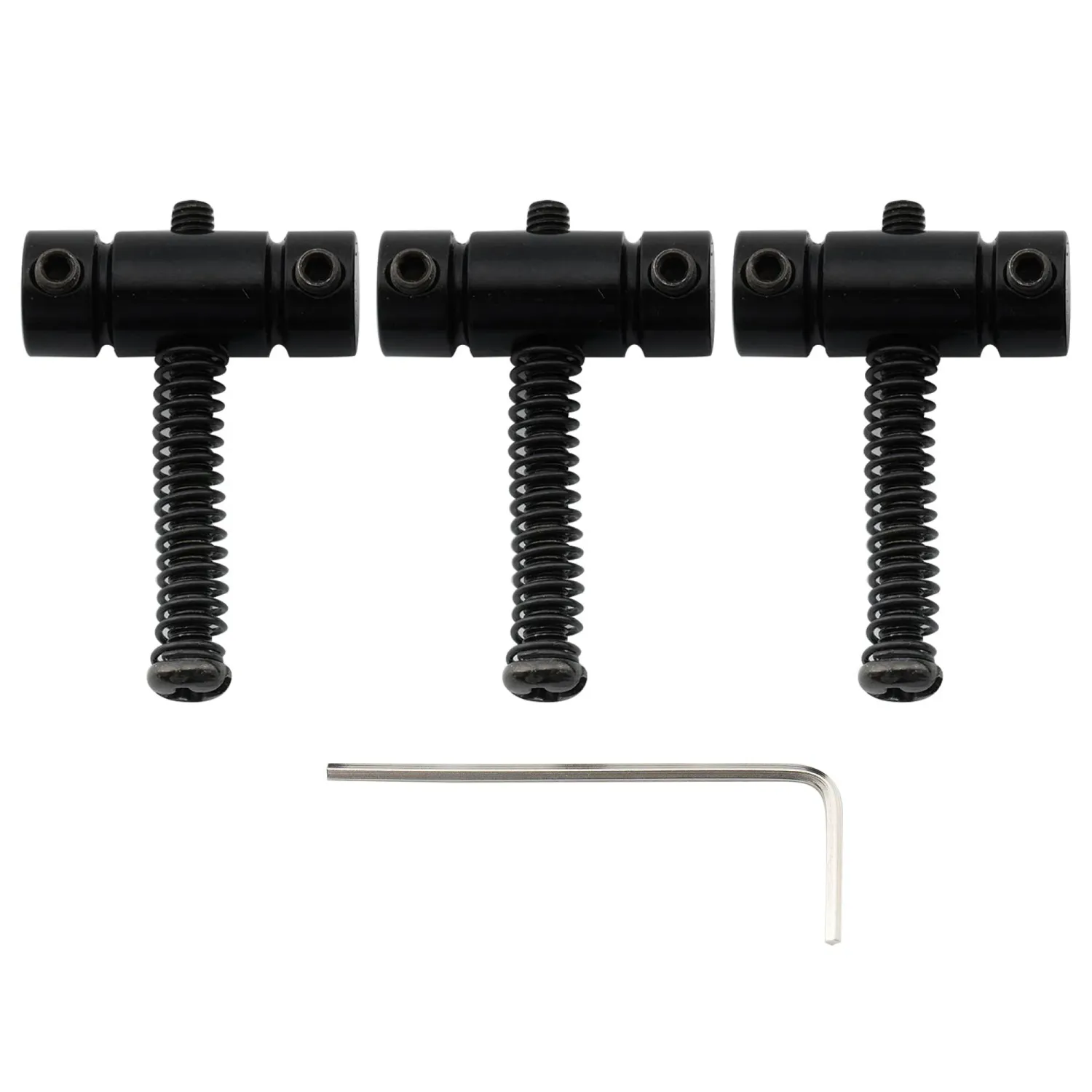 21mm Standard Barrel Steel Saddles for Fender® &amp; Squire® Tele Style Guitars – Set of 3 Black