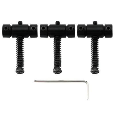 21mm Standard Barrel Steel Saddles for Fender® &amp; Squire® Tele Style Guitars – Set of 3 Black