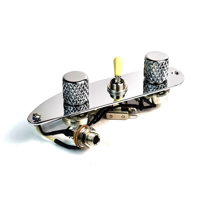 Carparelli 50’s-Wired PB/Tele Bass Control Kit – Switchcraft 3-Way, Emerson 250K Pots, 0.047µF PIO, Pure Tone Jack