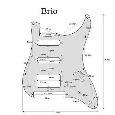 11-Hole Modern Strat HSS Pickguard — Floyd Rose Cut — White Pearl