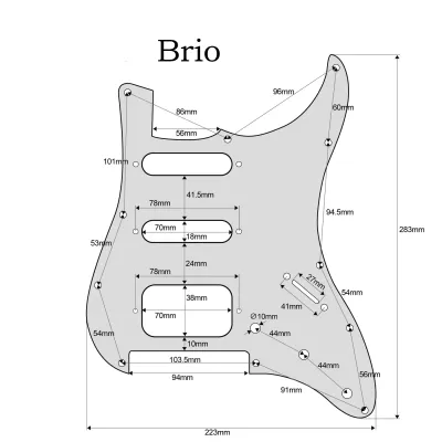 11-Hole Round-Corner HSS Strat Pickguard — Floyd Rose Cut Vintage Tortoise