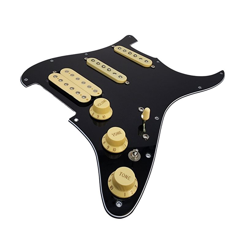 Carparelli Pre-Loaded HSS Strat Pickguard — CTS 500K Pots, CRL 5-Way, Vitamin Q Caps, HSS “Balanced Load” Mod — Hand=wired in Canada