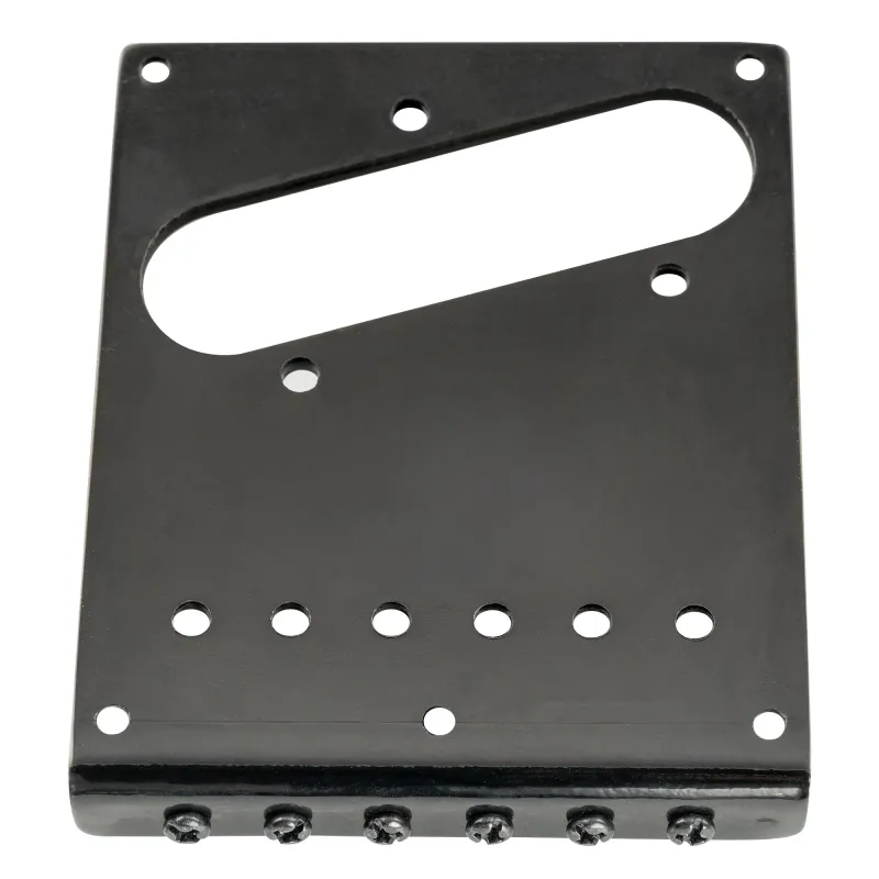 Modern Tele Bridge (Black) — 54 mm (2-1/8") • 6 Stainless Saddles • String-Through Black