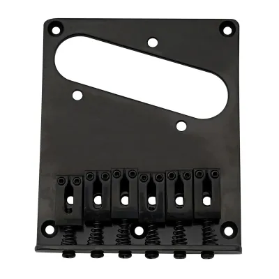 Modern Tele Bridge (Black) — 54 mm (2-1/8") • 6 Zinc-Alloy Saddles • String-Through