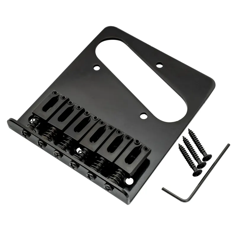 Basic Tele Bridge (Black) — 54 mm (2-1/8") • 6 Saddles • Dual-Load (Top-Load / String-Through)