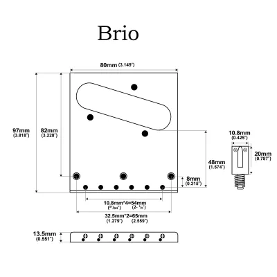 Basic Tele Bridge (Chrome) — 54 mm (2-1/8") • 6 Saddles • Dual-Load (Top-Load / String-Through)