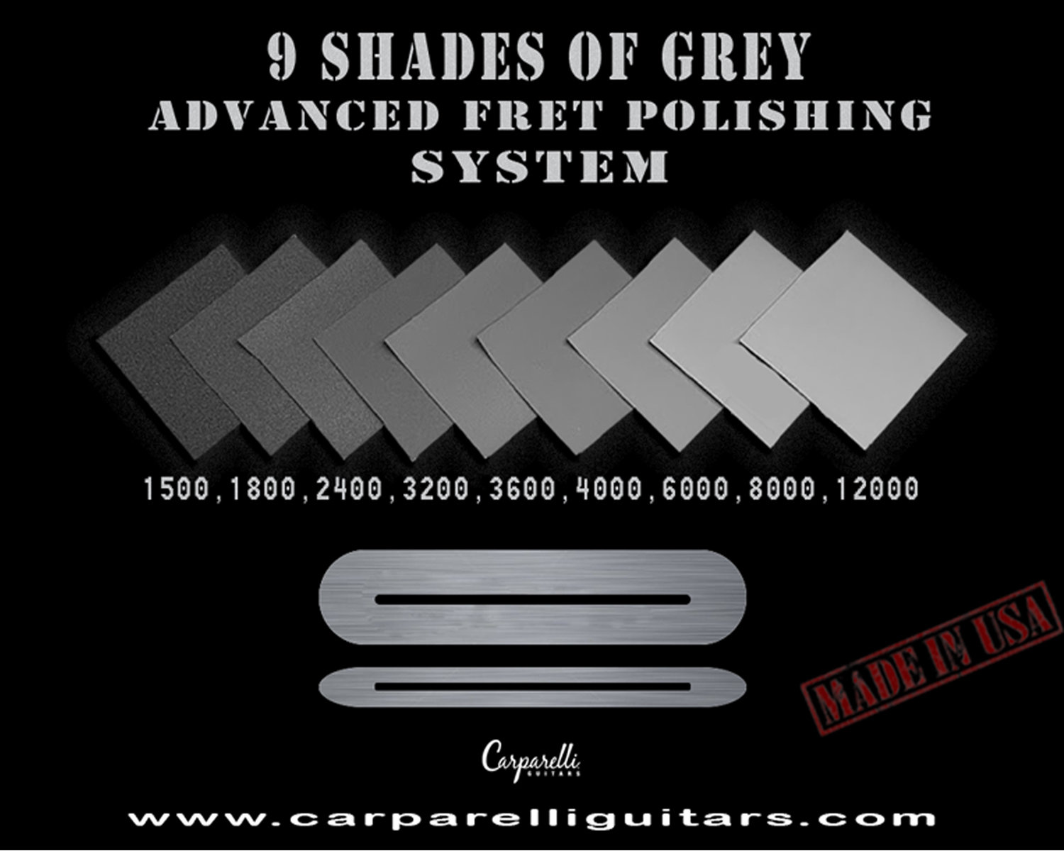 9 Shades of Grey Micro Mesh Fret Polishing Kit + 1 sq ft Conductive Copper Tape!