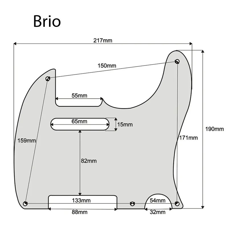 Brio Vintage 5 Hole Tele® Pickguard RH  3 Ply Ivory