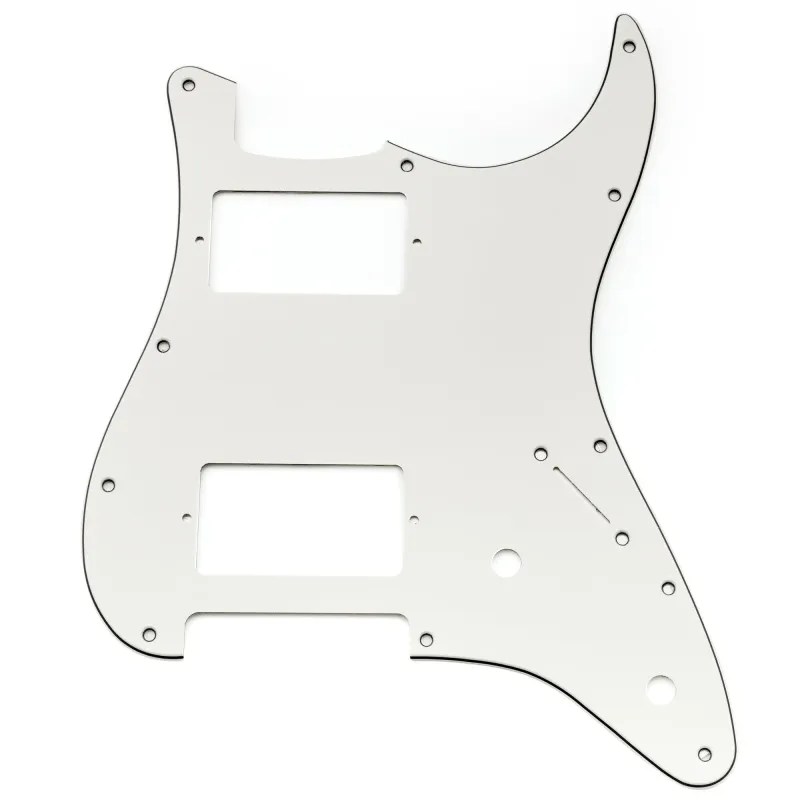 S-Style HH Pickguard — 11-Hole, 2-Pot Layout (Volume/Tone) - Aged White
