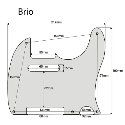 Brio Vintage 5 Hole Tele® Pickguard RH  1 Ply Black