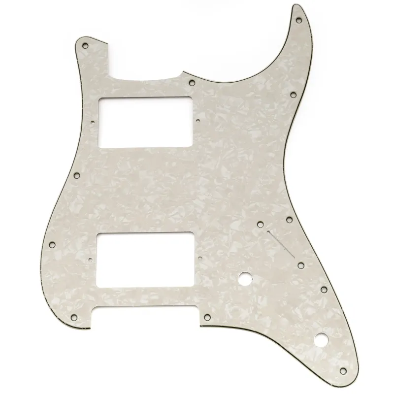 S-Style HH Pickguard — 11-Hole, 2-Pot Layout (Volume/Tone) - Aged Pearl