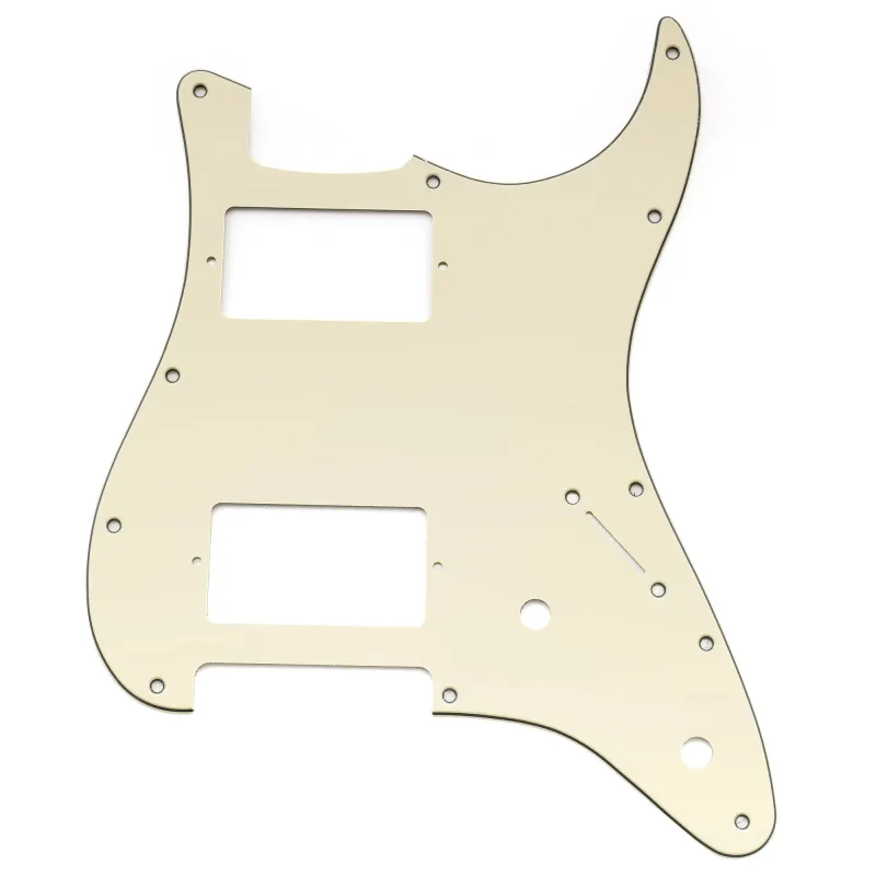 S-Style HH Pickguard — 11-Hole, 2-Pot Layout (Volume/Tone) - 3 Ply Cream