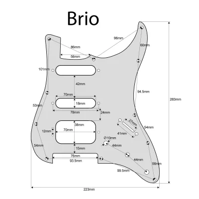 Brio 11-Hole Round Corner HSS Strat Pickguard (3-Ply) –