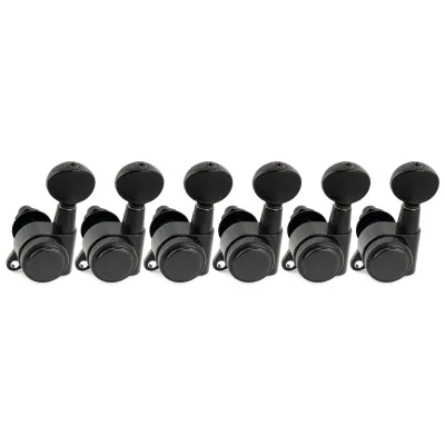 Brio Pro Left-Handed Locking Tuners — 6-in-Line | 18:1 Ratio | Vintage Oval Buttons